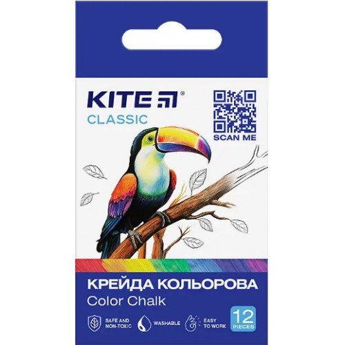 Крейда кольор. Kite K-075 12шт Classic(12)(288)