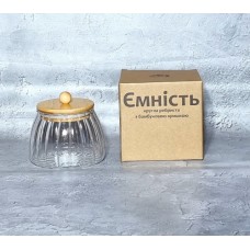 Банка для сип. продуктів скло 600мл з бамбук. кришкою 7029-11/S&T/(24)