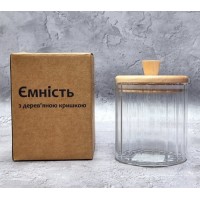 Банка для сип. продуктів скло 540л з дерев. кришкою 32255/S&T/(24)