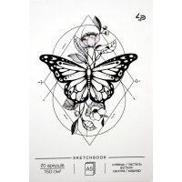 Скетчбук 20арк. А5 б/лін. Tattoo sketchbook two,метелик 28907/Profiplan/(10)