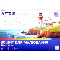 Зошит для малюв. на скобі 24/100 А4 "Classic" софт-тач + УФ №K-242/Kite/(12)