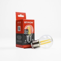 Лампа Etron Filament Power прозоре скло LED 1-EFP-149  G45 6Вт 3000K Е27(10)