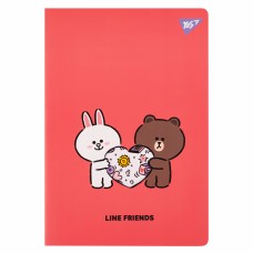 Зошит A4 40арк. кліт. пласт. обкл. з висічкою Line Friends 681843/Yes/(20)