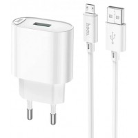 Зарядний пристрій Hoco C109A 1USB+microUSB 2.1A white
