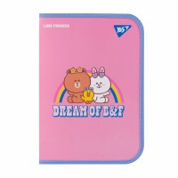 Папка факульт.Yes A4 492223 Line Friends. Dream пласт. на блискавці,з внутр. кишенею