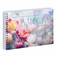 Альбом для малюв. на пруж. 20/100 A4 "Tulips" глітер №130564/Yes/(3)(108)