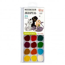 Акварель 24 кольор. ROSA Kids Cats 301206 без пензлика