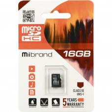 Карта пам`яті 16Gb Micro-SDHC(UHS-1) Mibrand class10