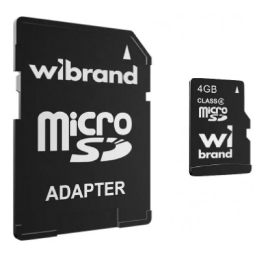 Карта пам`яті 4Gb Micro-SDHC Wibrand class4 (adapter SD)