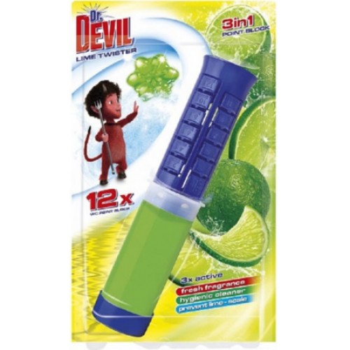 Підвісний блок д/туалету "Dr.Devil" 3в1 Лаймовий твістер 75мл №1132