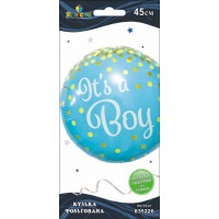 Кулька повітр. фольгована party it's a boy 45см 835226/Pelican/(5)