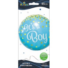 Кулька повітр. фольгована party it's a boy 45см 835226/Pelican/(5)