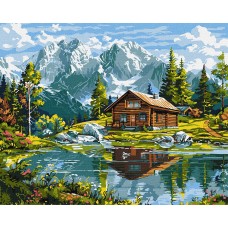 Картини по номерах акрил. Затишний котедж 40х50см KHO6351/Ідейка/