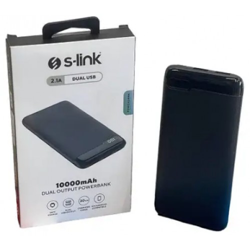 УМБ S-Link 10000mAh 2.1A 2USB black з дисплеєм IP-K11/Breidon/