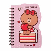 Блокнот пруж. B7 60арк. кліт. "Line Friends. Choco" №151808/Yes/