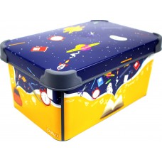 Коробка-бокс пласт. "Qutu Style Box" Space school з кришкою 5л №70933