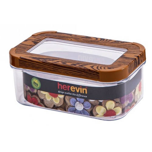 Контейнер для харч. прод. пласт. "Herevin Wood" Transparent Lid 600мл №161211-003