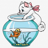 Картини по номерах акрил. "Граціозний котик" 30х30см №KHO6202/Ідейка/