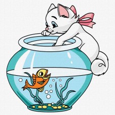 Картини по номерах акрил. "Граціозний котик" 30х30см №KHO6202/Ідейка/