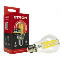 Лампа "Etron Filament Power" прозоре скло LED 1-EFP-104  A60 15Вт 3000K Е27(10)