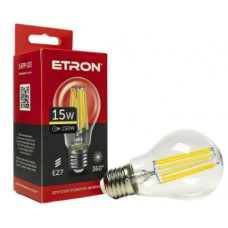 Лампа Etron Filament Power прозоре скло LED 1-EFP-104  A60 15Вт 3000K Е27(10)