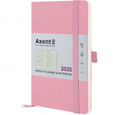 Щотижн. A5 "Axent" дат2025 лін./кліт. Partner Soft Skin пудровий №8509-25-24-A(24)