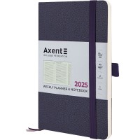 Щотижн. A5 "Axent" дат2025 лін./кліт. Partner Soft Skin синій №8509-25-02-A(24)