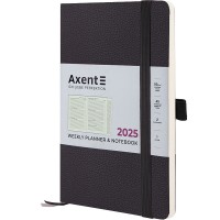 Щотижн. A5 "Axent" дат2025 лін./кліт. Partner Soft Skin чорнийй №8509-25-01-A(24)