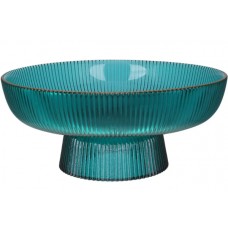 Миска для фруктів скло "Viva edge green" 26,5х11см на ніжці №B100063