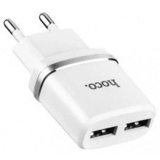 Зарядний пристрій Hoco №C12 швидка зарядка 2USB 2.4A white