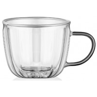 Набір чашок скло (2шт) 350мл Ardesto з подвійними стінками AR2635BWN