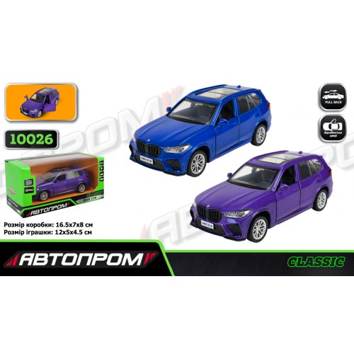 Машина метал. "Автопром" BMW X5M,відчин. двері,в кор-ці 16,5х7х8см №10026(24)(48) КІ