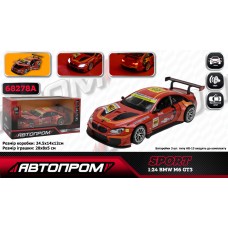 Машина метал. "Автопром" BMW M6 GT3,1:24,на бат-ці,світ.,звук,відчин. двері,в кор-ці  КІ