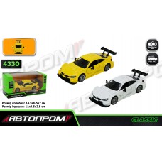 Машина метал. "Автопром" BMW M4 DTM,1:43,відчин. двері,в кор-ці 14,5х6,5х7см,2 кольори КІ
