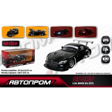 Машина метал. "Автопром" BMW M6 GT3,1:24,на бат-ці,світ.,звук,відчин. двері,в кор-ці КІ