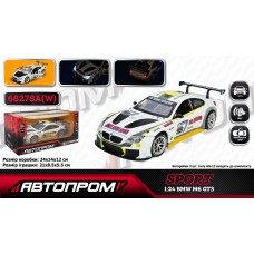 Машина метал. "Автопром" BMW M6 GT3,1:24,на бат-ці,світ.,звук,відчин. двері,в кор-ці КІ