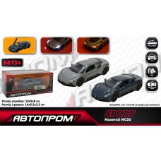 Машина метал. "Автопром" Maserati MC20,1:33,на бат-ці,світ.,звук,відчин. двері,в кор-ці КІ