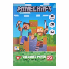 Папір кольор. А4 двостор. 20арк./10кольор. Minecraft №955457/Yes/(50)