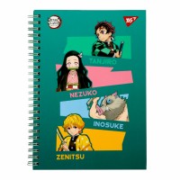 Блокнот пруж. A5 64арк. кліт. Demon Slayer 7БЦ №152022/Yes/(20)(40)