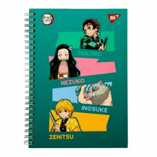 Блокнот пруж. A5 64арк. кліт. Demon Slayer 7БЦ №152022/Yes/(20)(40)