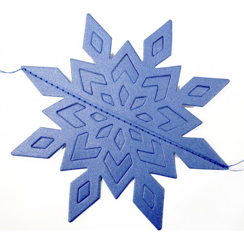 Декор-підвіска новорічна паперова Snowflake синій 25см R96067 Декор-підвіска новорічна паперова Snowflake синій 25см R96067