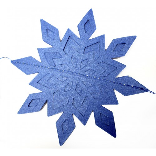 Декор-підвіска новорічна паперова Snowflake синій 25см R96067 Декор-підвіска новорічна паперова Snowflake синій 25см R96067