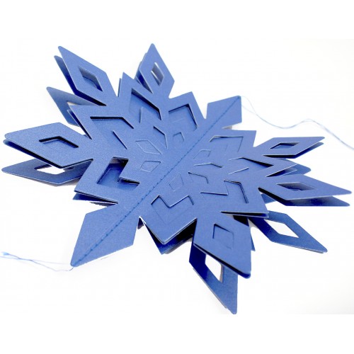 Декор-підвіска новорічна паперова Snowflake синій 25см R96067 Декор-підвіска новорічна паперова Snowflake синій 25см R96067
