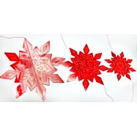 Декор-підвіска новорічна паперова Snowflake червоний 25см R96067 Декор-підвіска новорічна паперова Snowflake червоний 25см R96067
