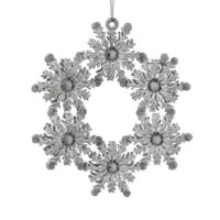 Фігурка-підвіска новорічна Snowflake біла R96209 Фігурка-підвіска новорічна Snowflake біла R96209