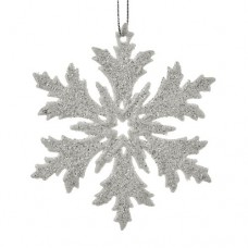 Фігурка-підвіска новорічна Snowflake біла 10,5см R96212