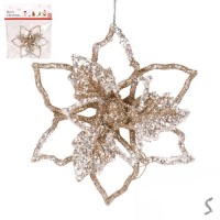 Фігурка-підвіска новорічна Flower бронза 12см R33910 Фігурка-підвіска новорічна Flower бронза 12см R33910