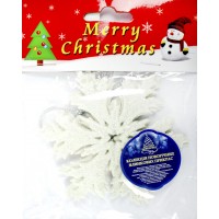 Фігурка-підвіска новорічна Snowflake біла 10,5см R96212 Фігурка-підвіска новорічна Snowflake біла 10,5см R96212