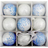 Набір куль 6см 9шт срібний M47879(64) Набір куль 6см 9шт срібний M47879(64)