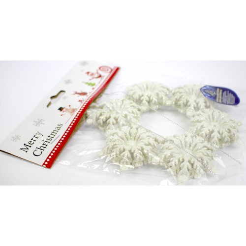 Фігурка-підвіска новорічна Snowflake біла R96209 Фігурка-підвіска новорічна Snowflake біла R96209